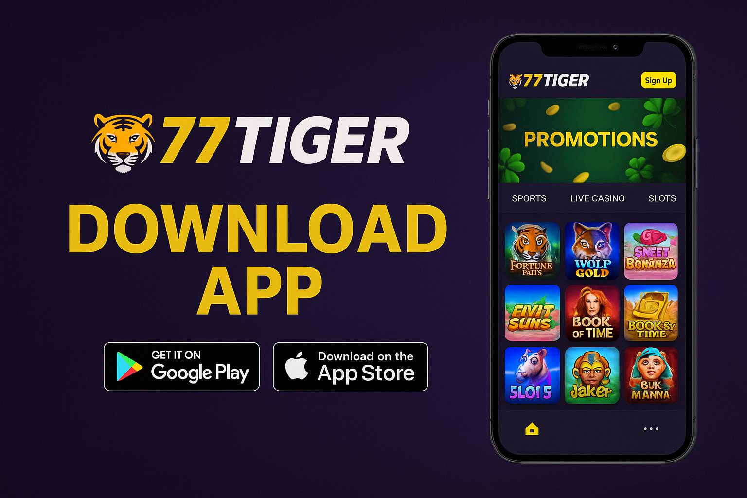Baixar o 777TIGER Cassino App